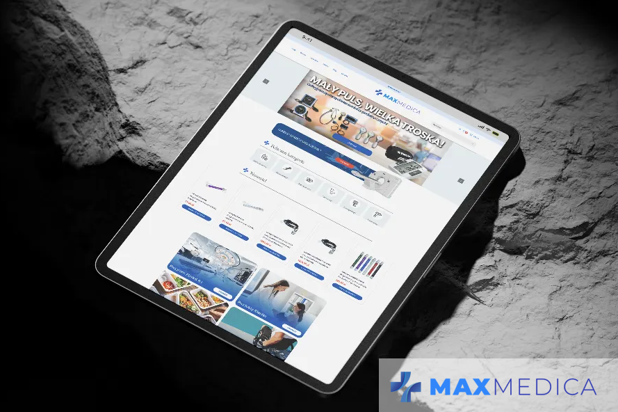 MaxMedica tablet mockup
