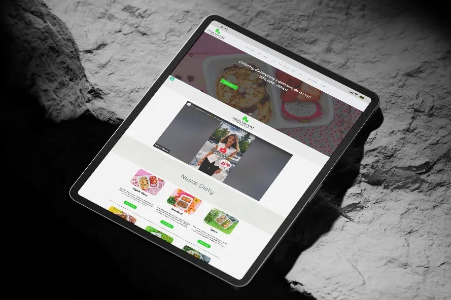 HealthyEat tablet mockup